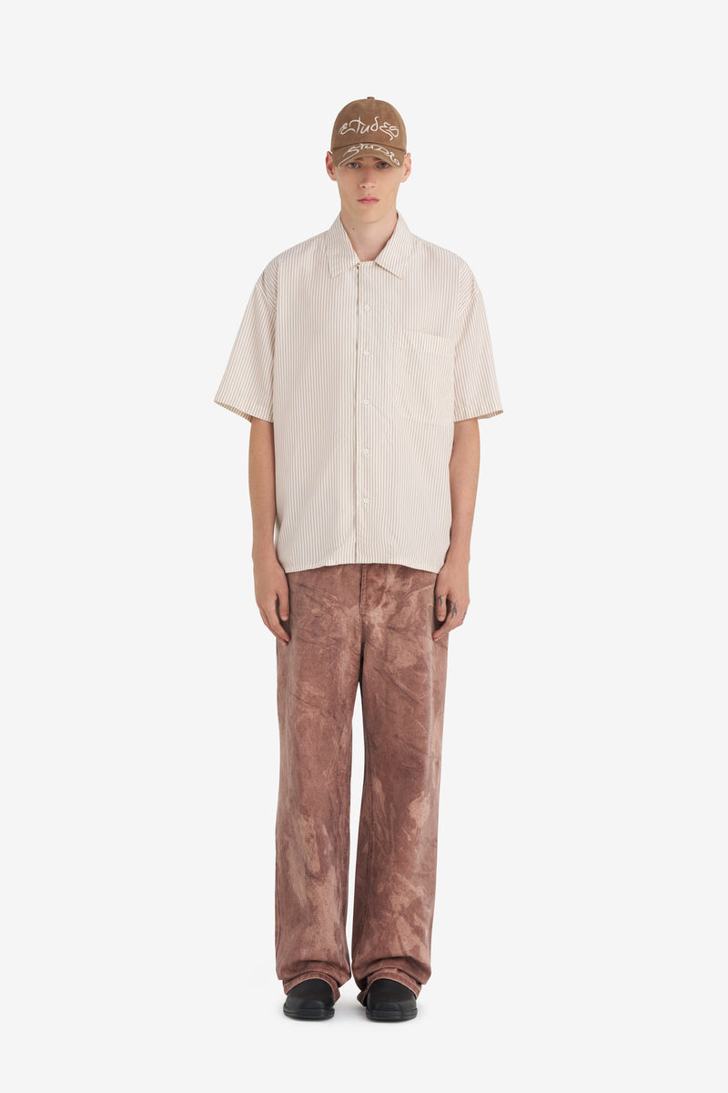 CAMP COLLAR SHIRT STRIPED OFF WHITE 4
