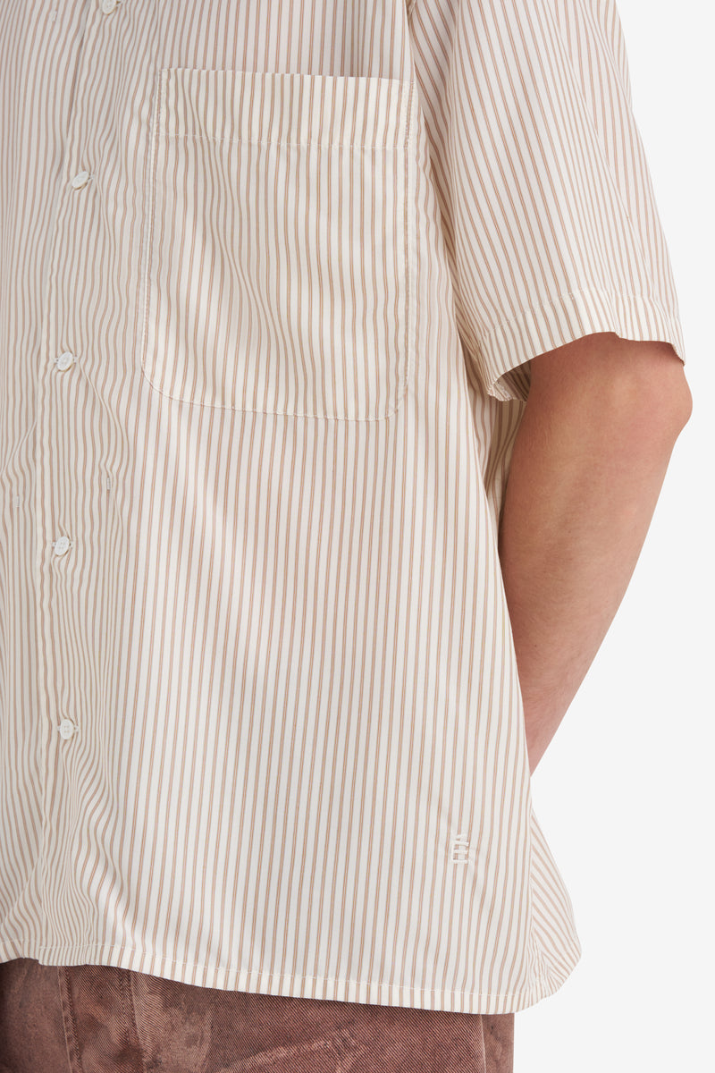 CAMP COLLAR SHIRT STRIPED OFF WHITE 5