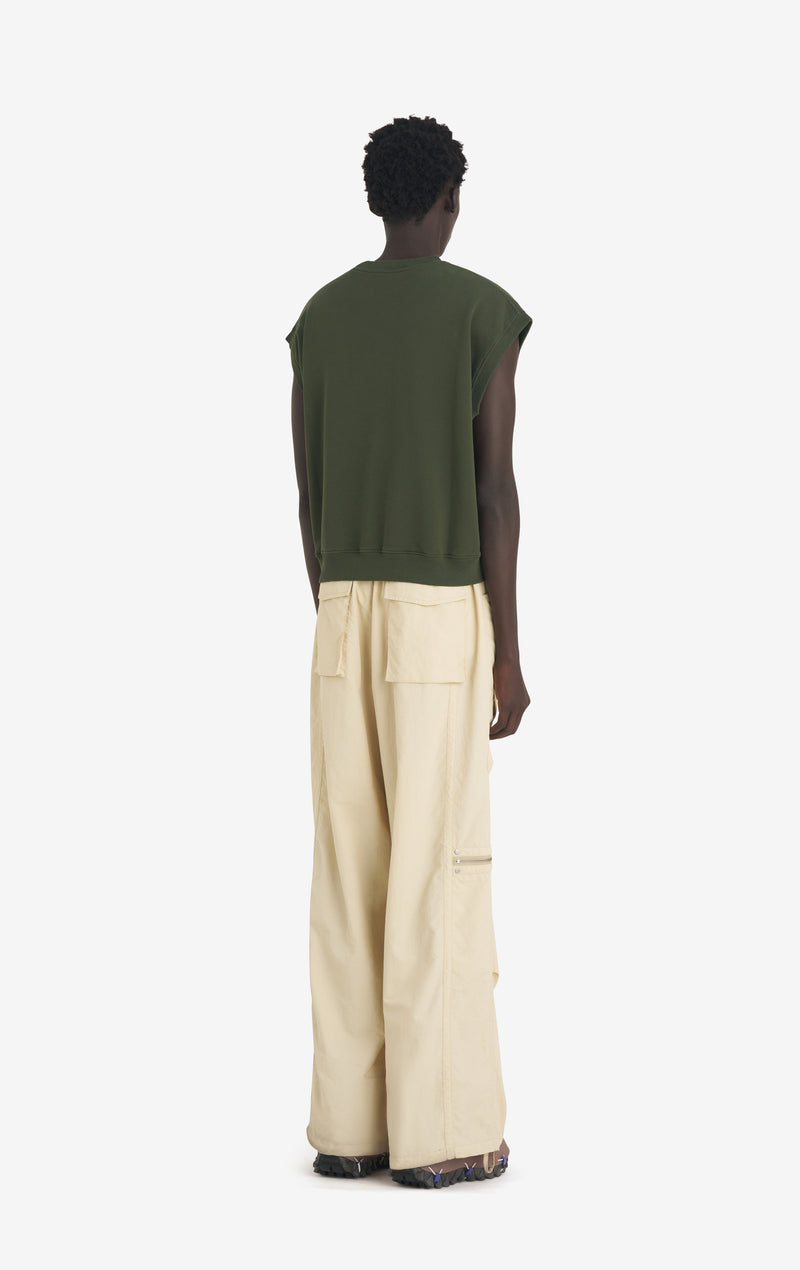 BOXY SLEEVELESS CREW STARS XXS / DK GREEN