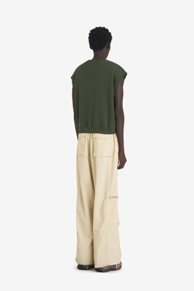 BOXY SLEEVELESS CREW STARS DK GREEN 5