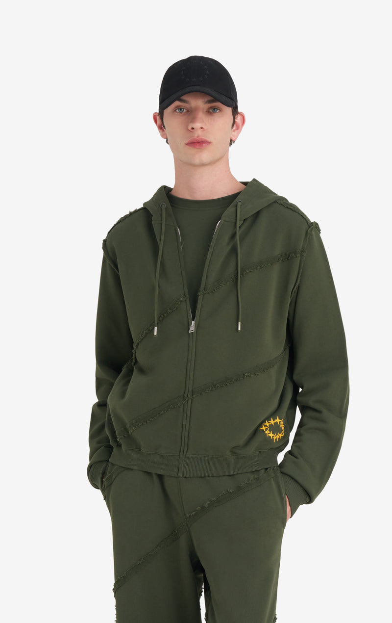 SLIM ZIP HOODIE XXS / DK GREEN