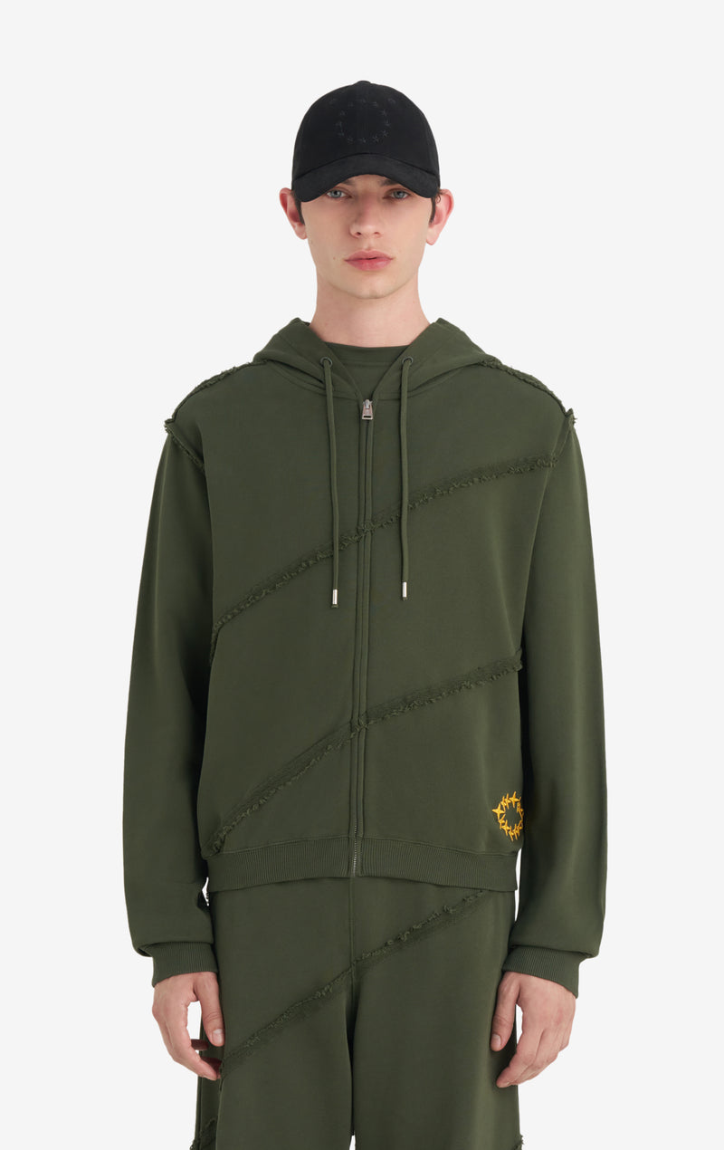 SLIM ZIP HOODIE XXS / DK GREEN