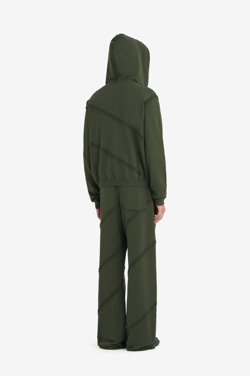 SLIM ZIP HOODIE DK GREEN 5