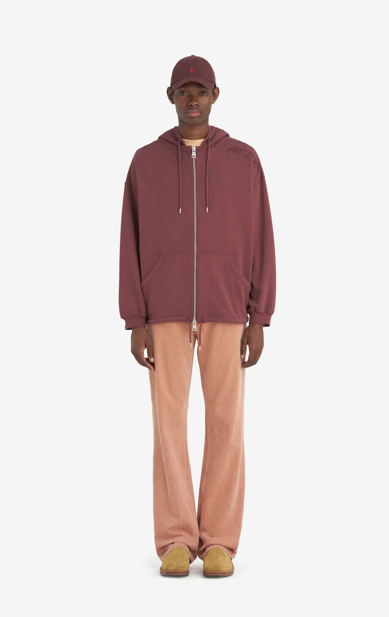 LIGHT ZIP HOODIE EUROPA XXS / DK RED