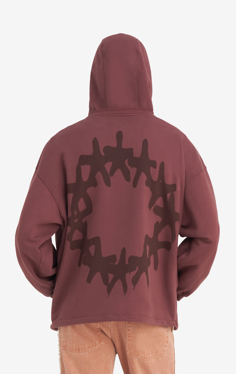 LIGHT ZIP HOODIE EUROPA XXS / DK RED