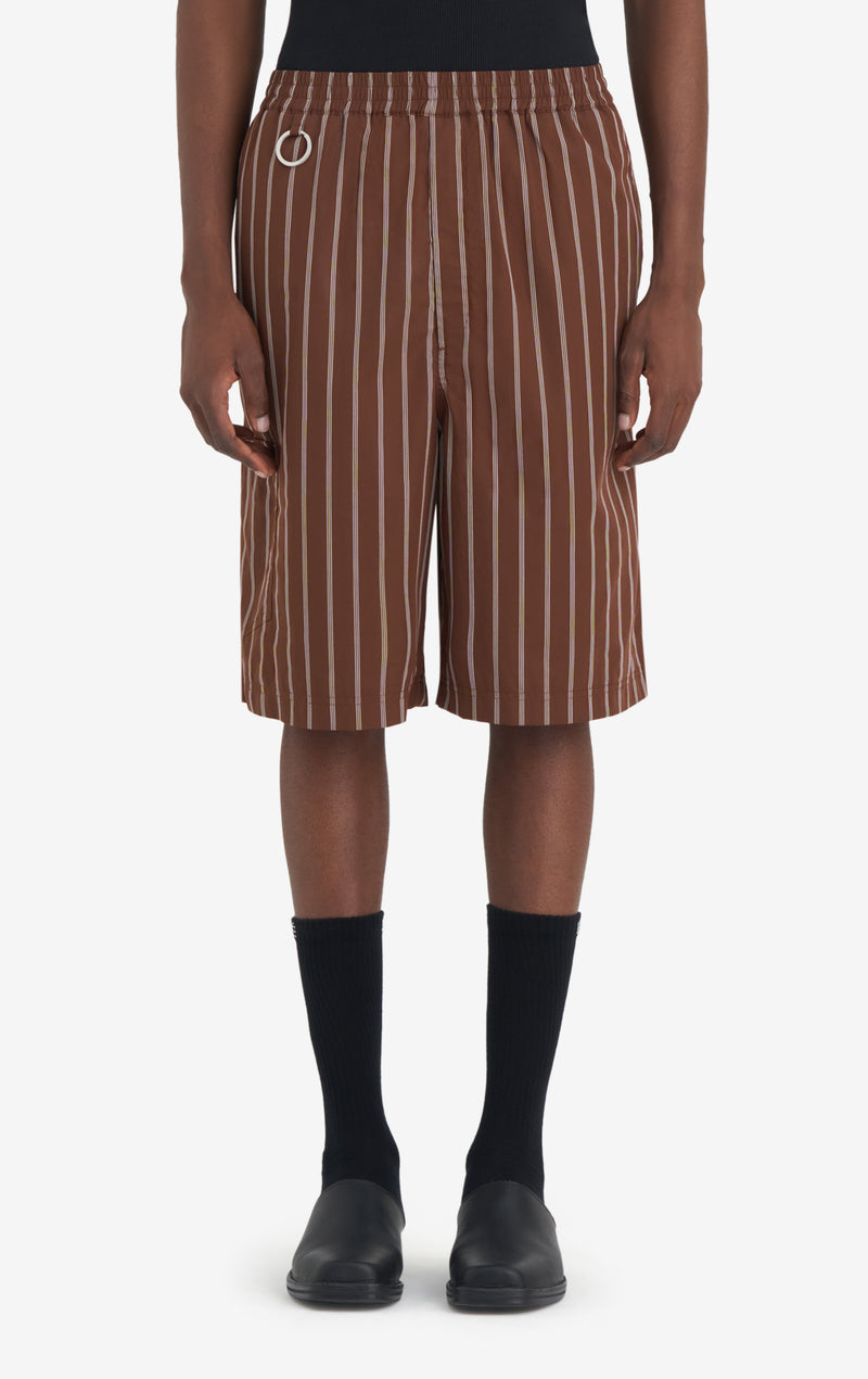 COMFORT SHORTS STRIPED 42 / DK BROWN