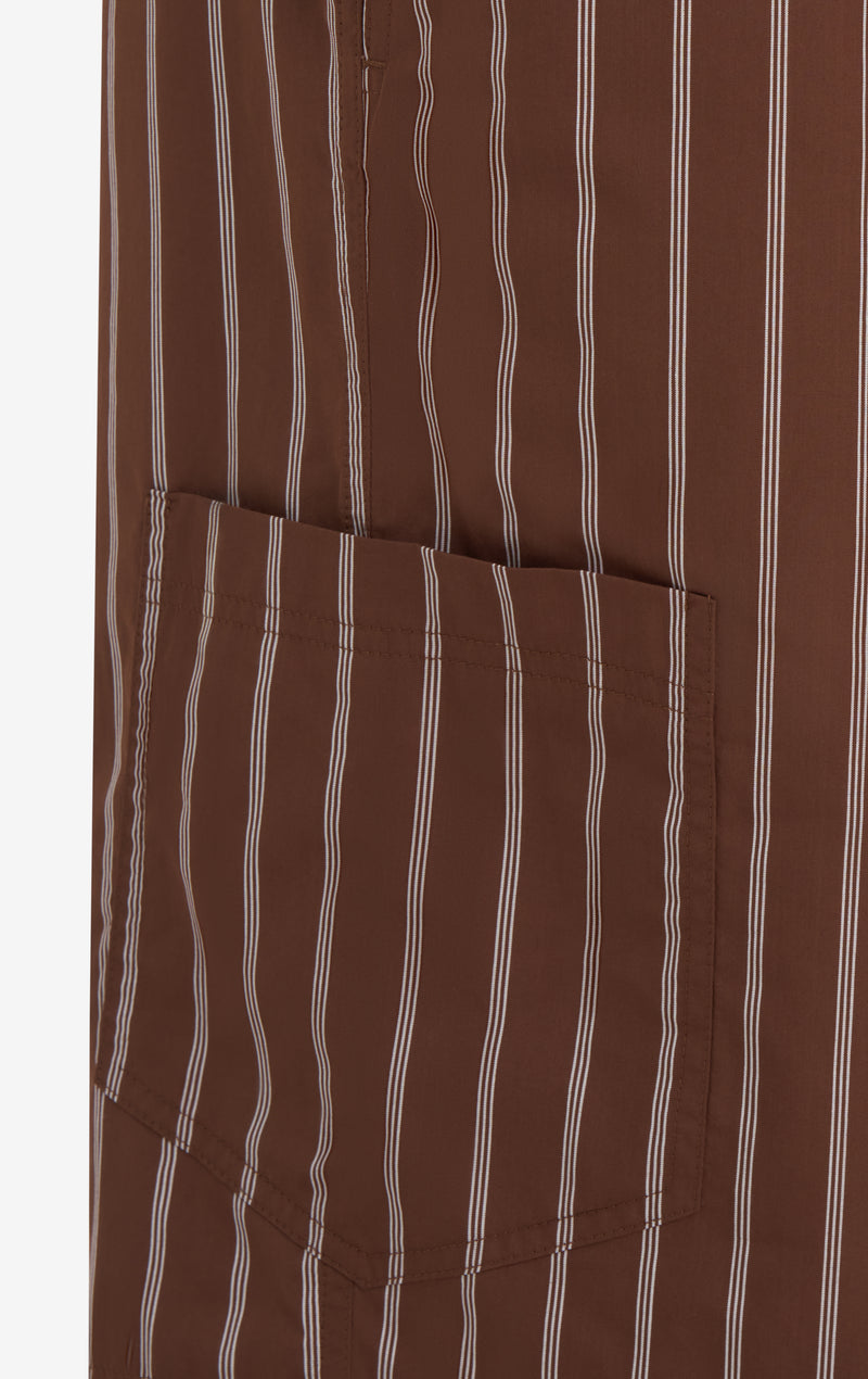 COMFORT SHORTS STRIPED 42 / DK BROWN