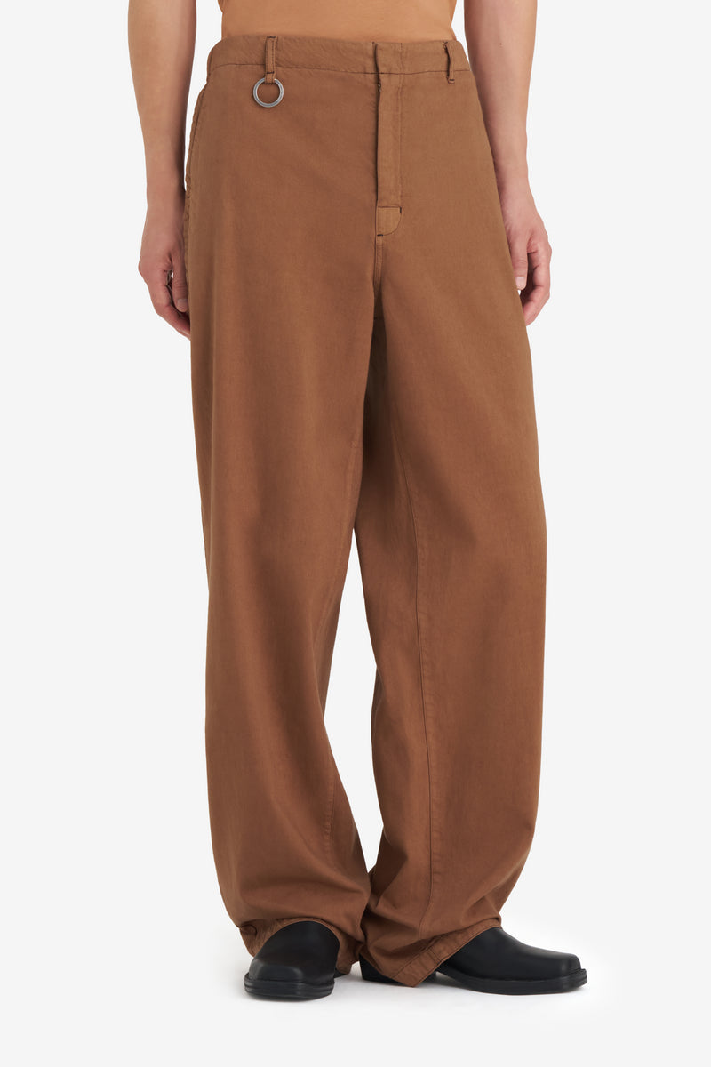CHINO ZIP PANTS CAMEL 3