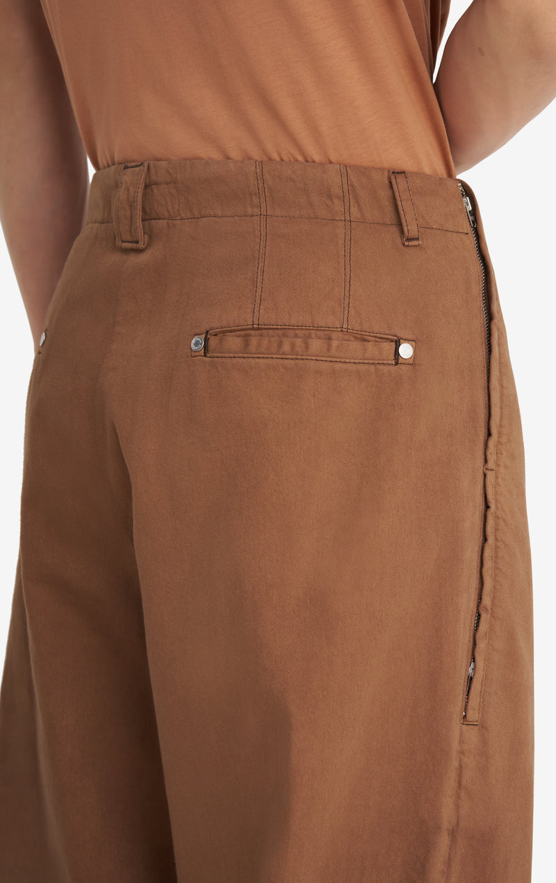 CHINO ZIP PANTS 42 / CAMEL