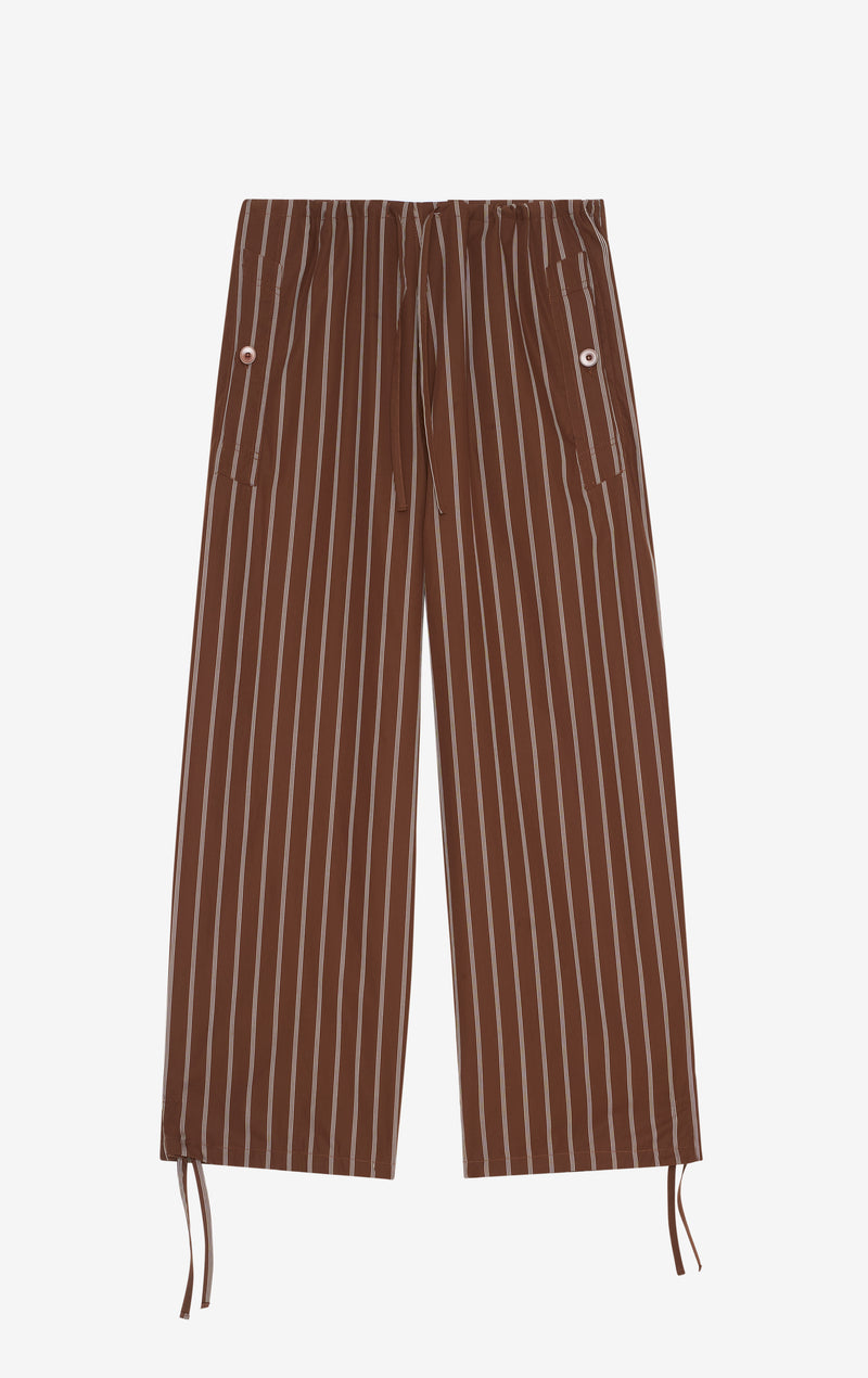 PANTALON CASUAL RAYÉ 46 / DK MARRON