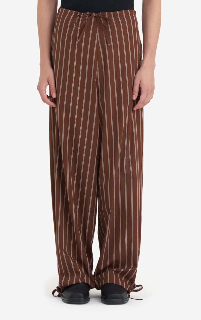 CASUAL PANT STRIPED 46 / DK BROWN