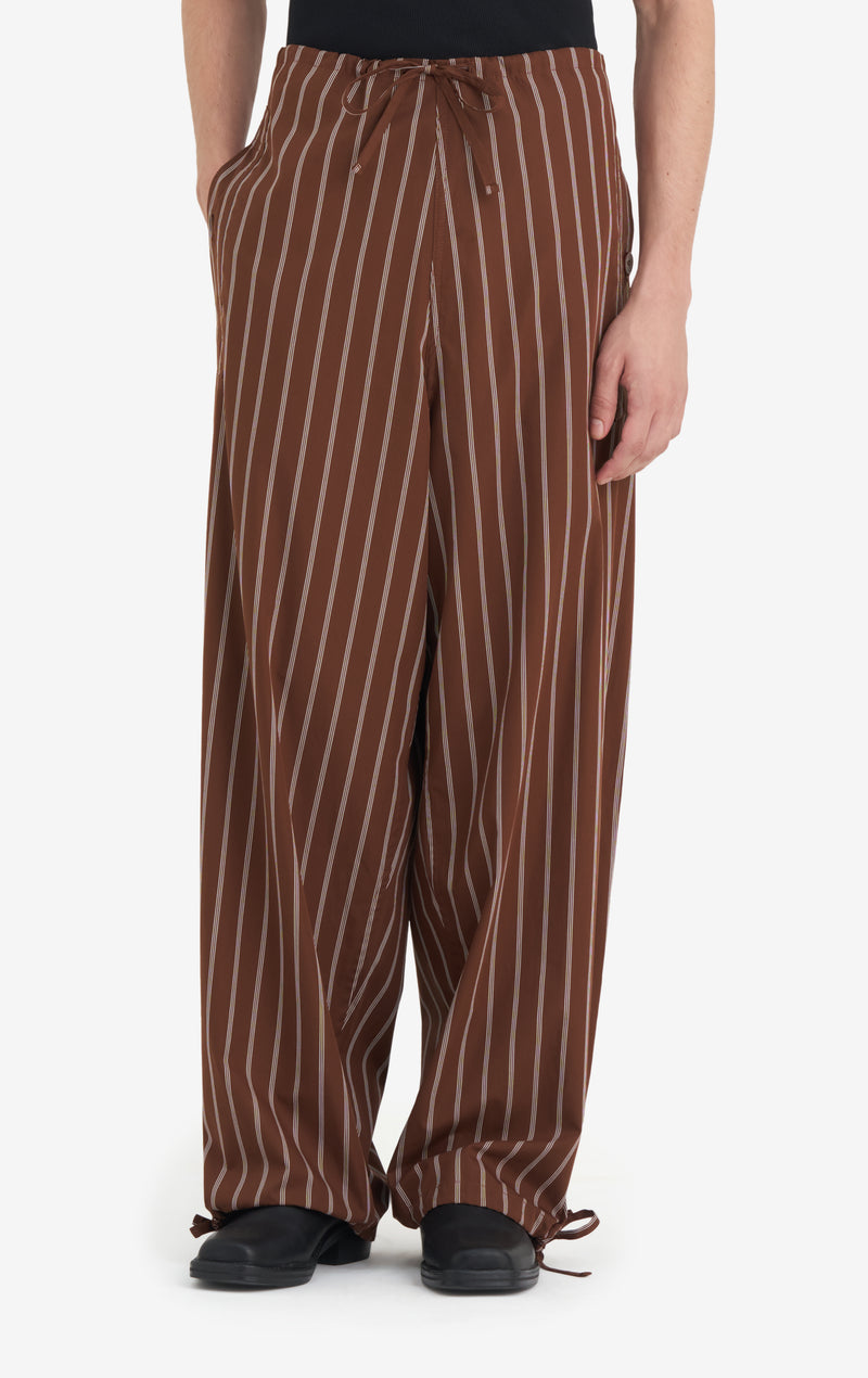 PANTALON CASUAL RAYÉ 46 / DK MARRON