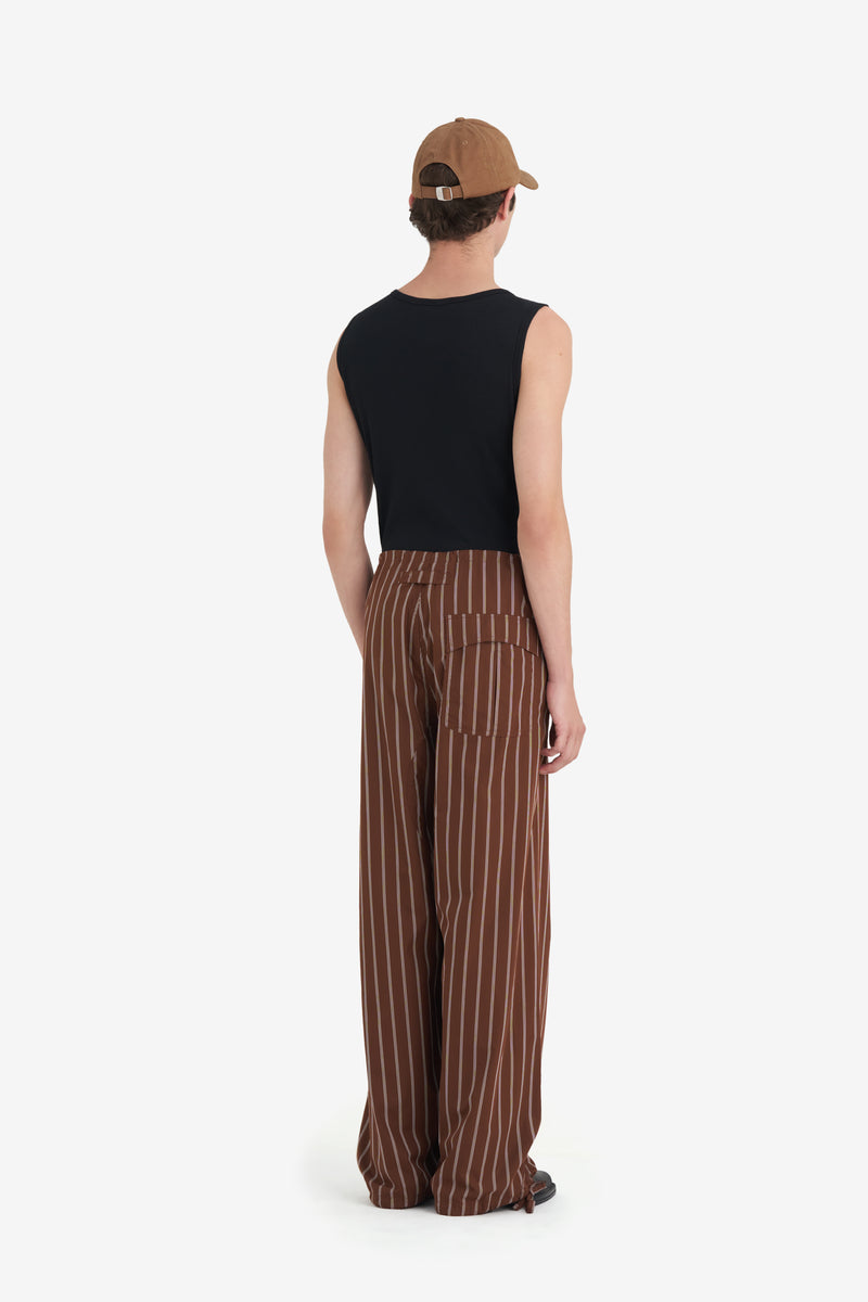 CASUAL PANT STRIPED MARRON NSP 10
