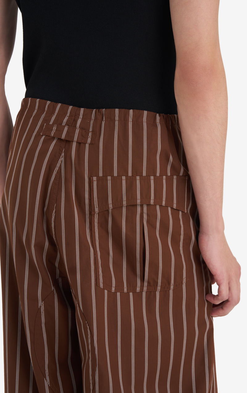 PANTALON CASUAL RAYÉ 46 / DK MARRON