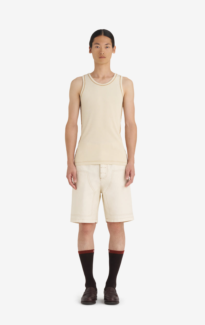 RIB TANKTOP WASH XXS / CREAM