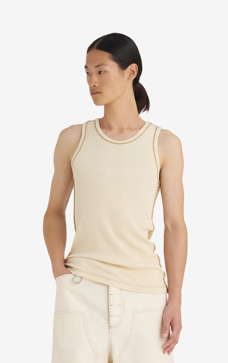 RIB TANKTOP WASH XXS / CREAM
