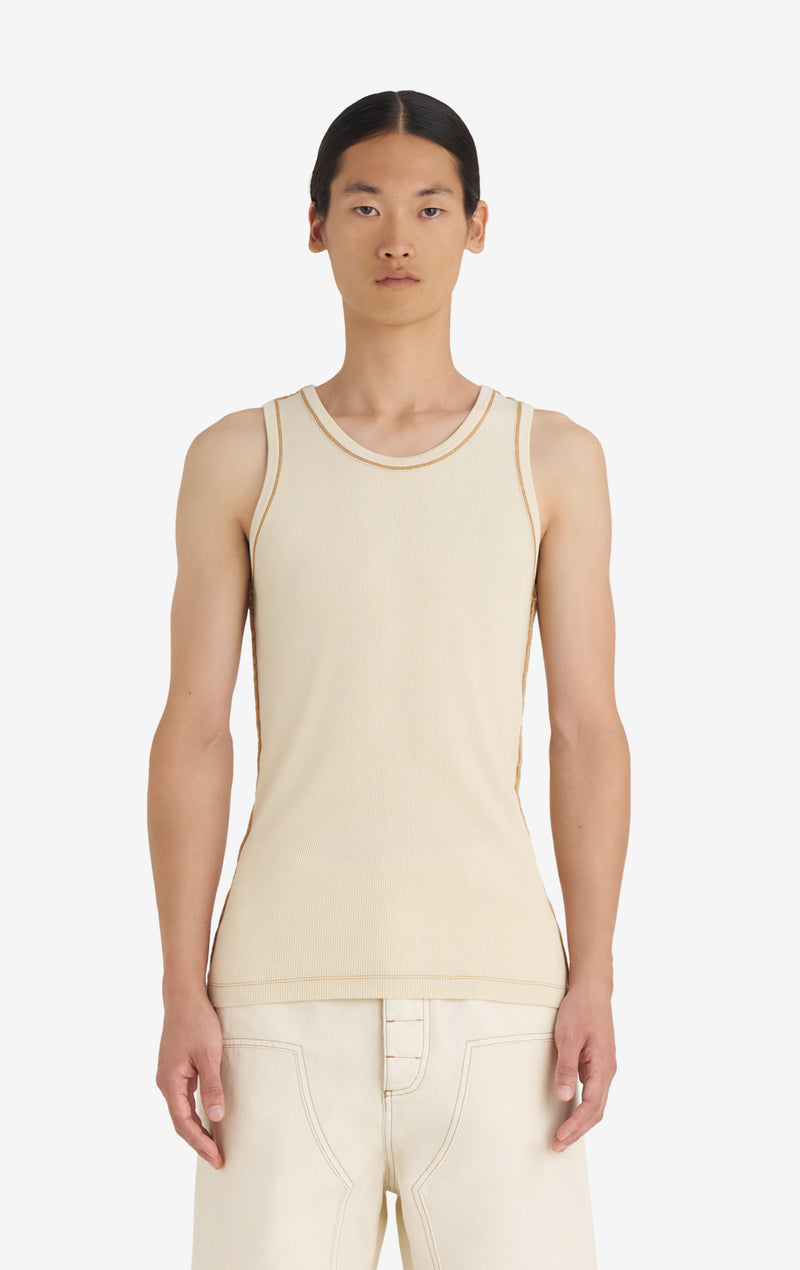 RIB TANKTOP WASH XXS / CREAM