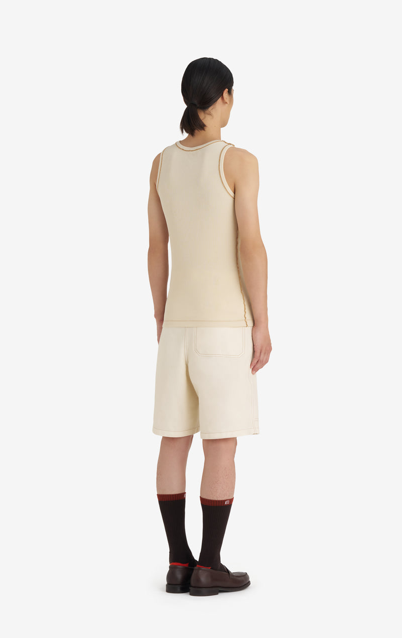 RIB TANKTOP WASH XXS / CREAM