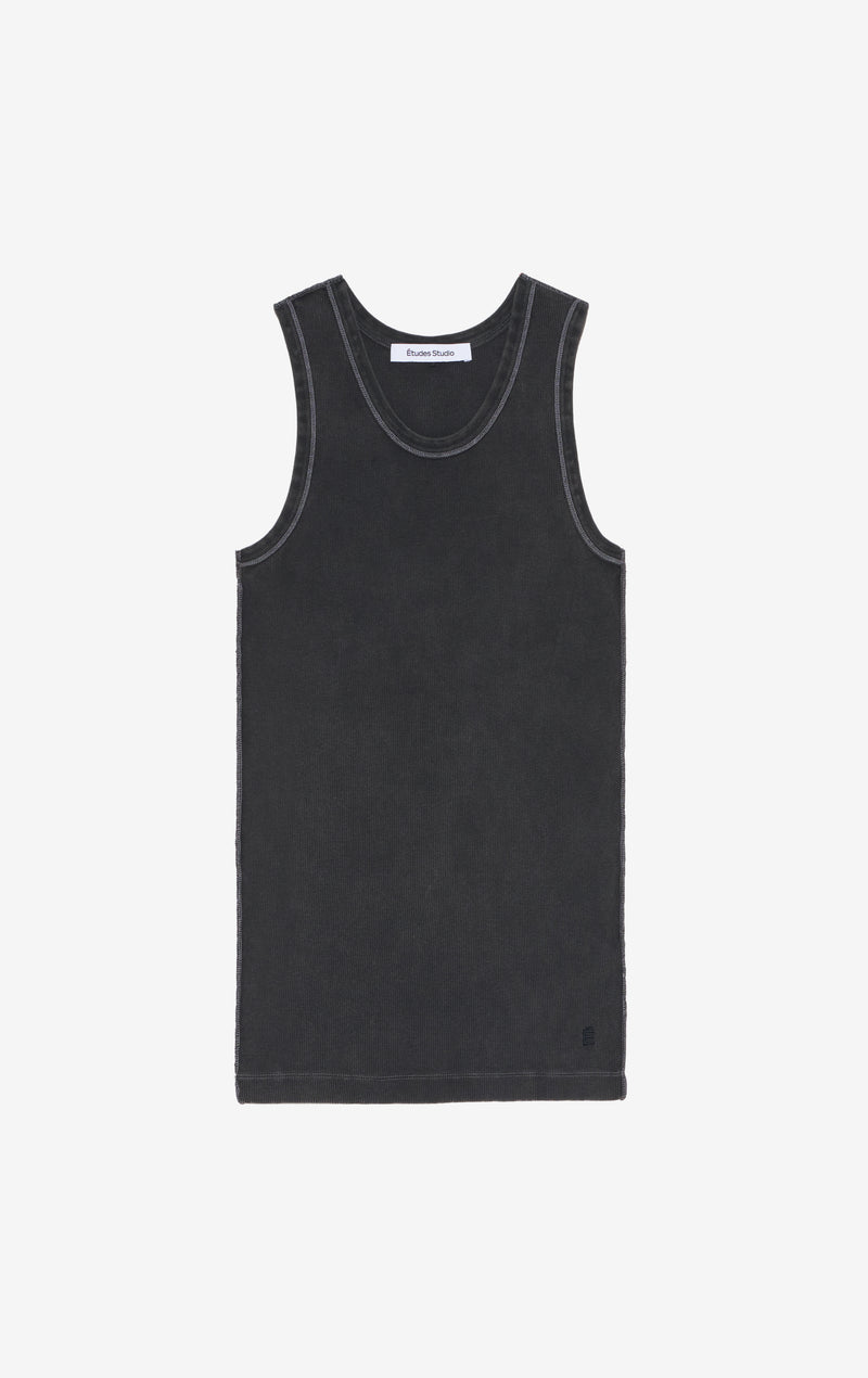 RIB TANKTOP WASH XXS / BLACK