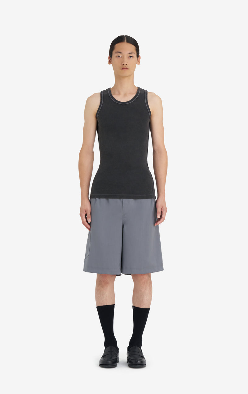 RIB TANKTOP WASH XXS / BLACK