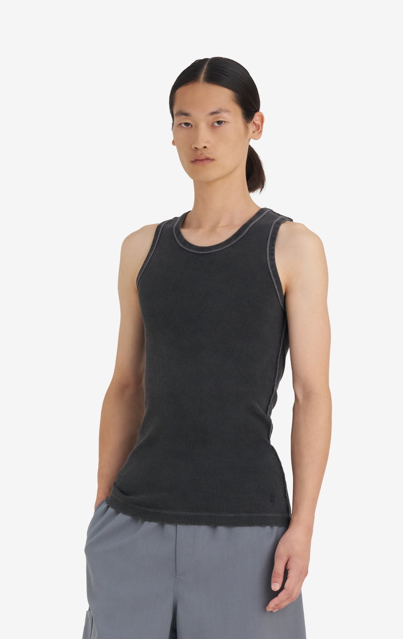 RIB TANKTOP WASH XXS / BLACK