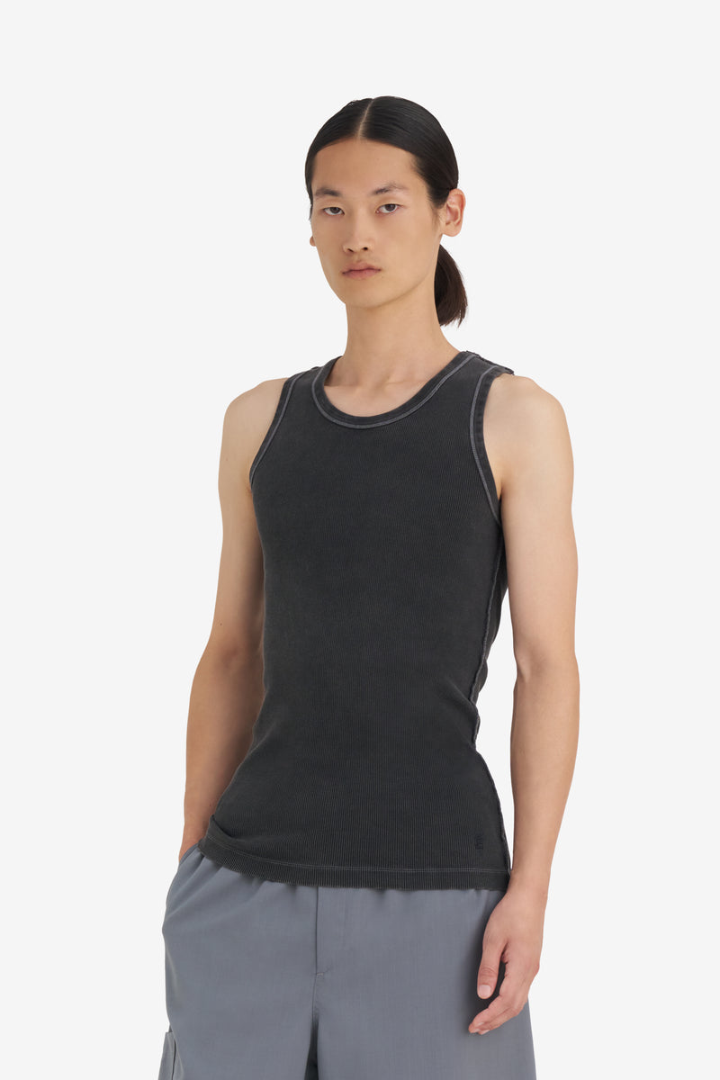 RIB TANKTOP WASH BLACK 2
