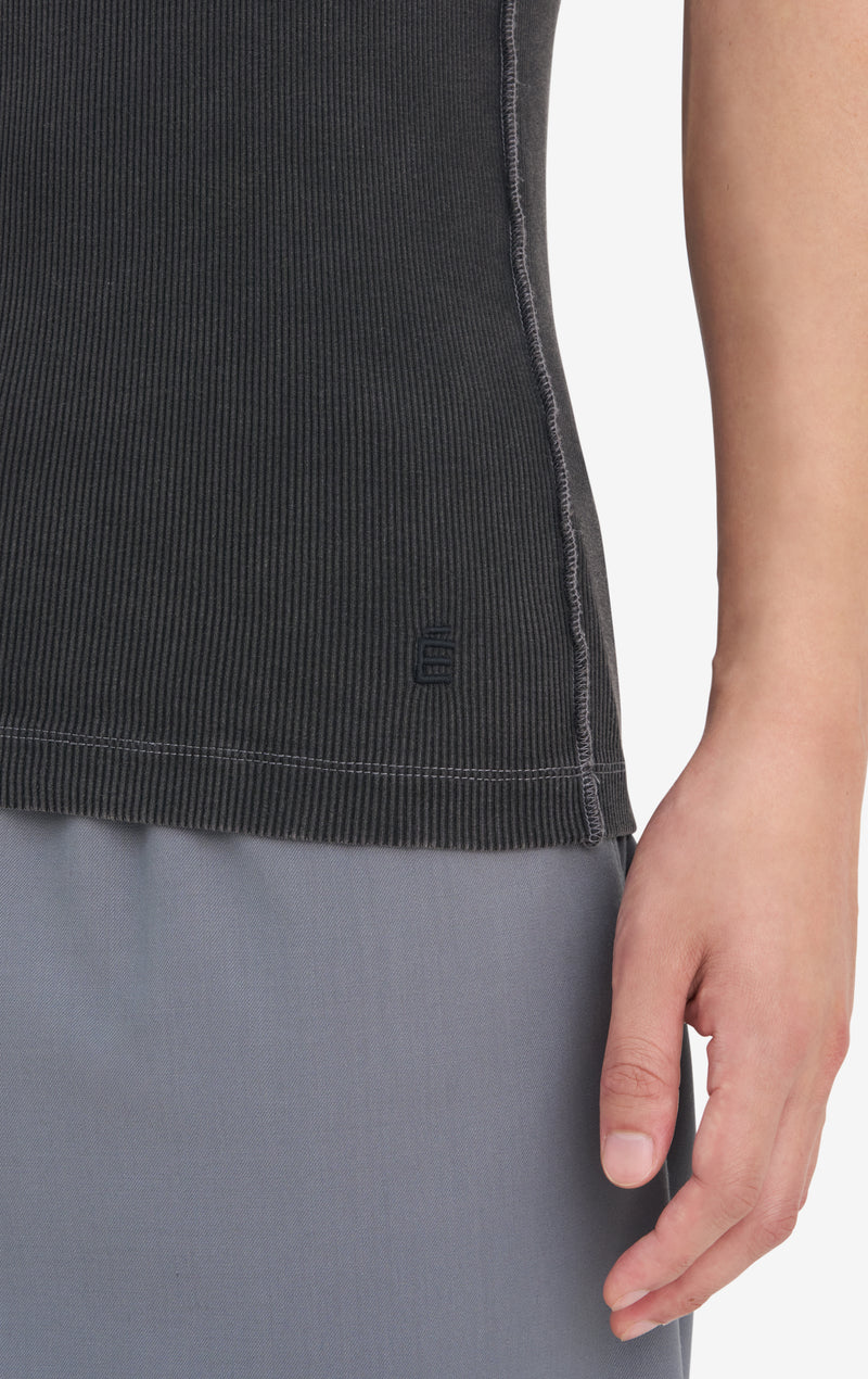 RIB TANKTOP WASH XXS / BLACK