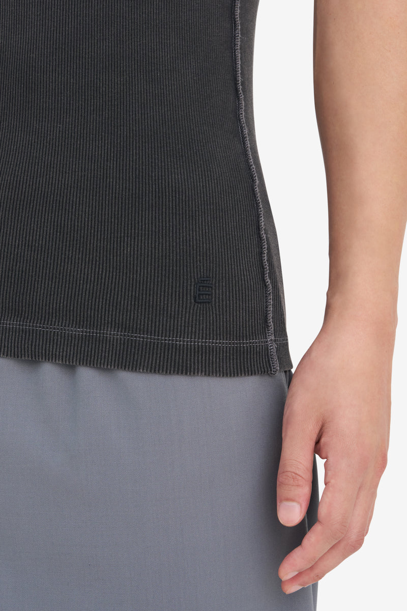 RIB TANKTOP WASH BLACK 4