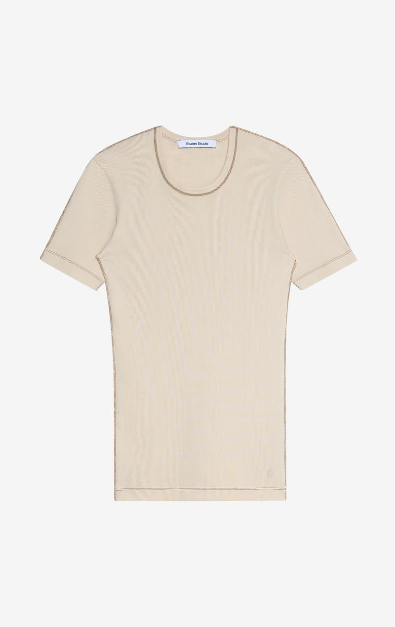 RIB TEE SHIRT WASH XXS / CREAM