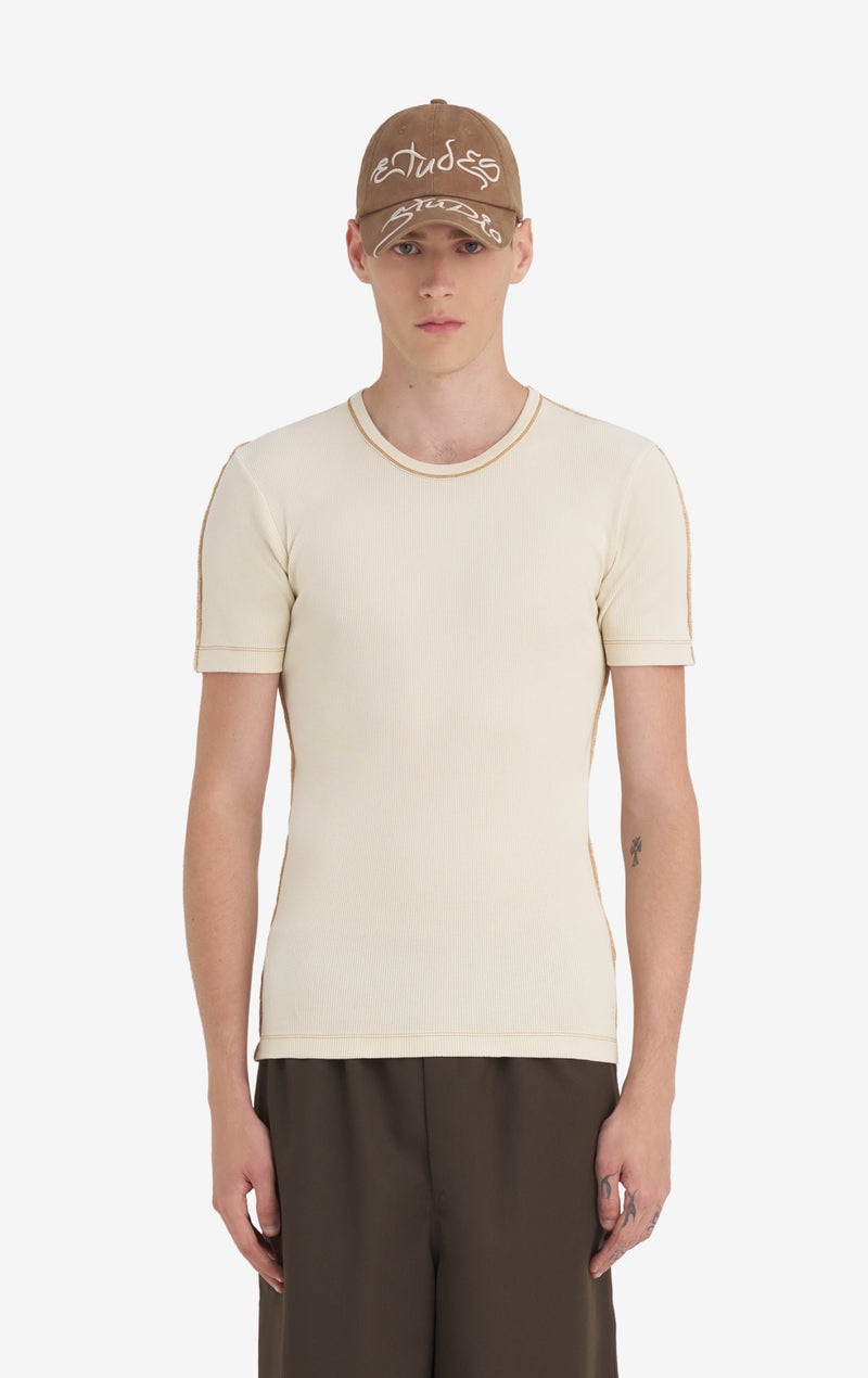 RIB T-SHIRT WASH XXS / CREAM
