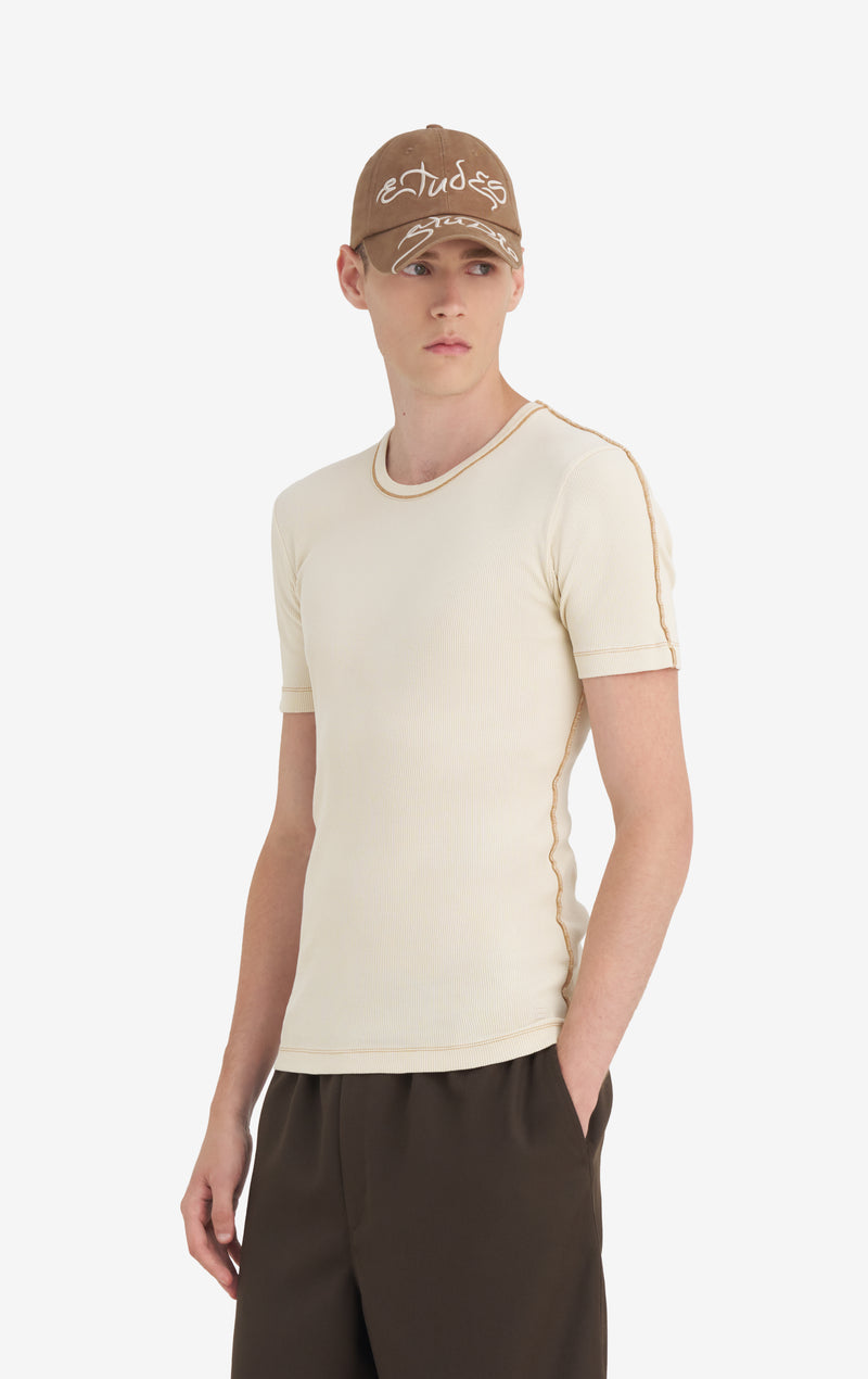 RIB TEE SHIRT WASH XXS / CREAM