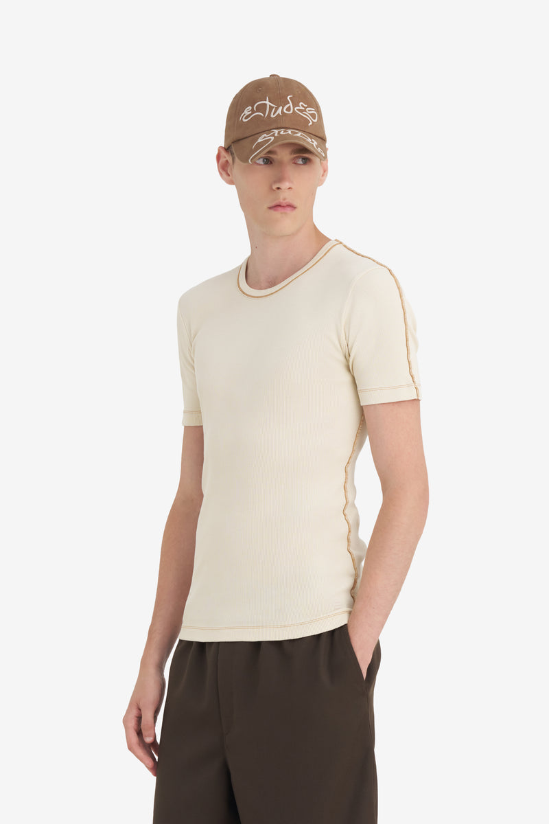 RIB T-SHIRT WASH CREAM 3