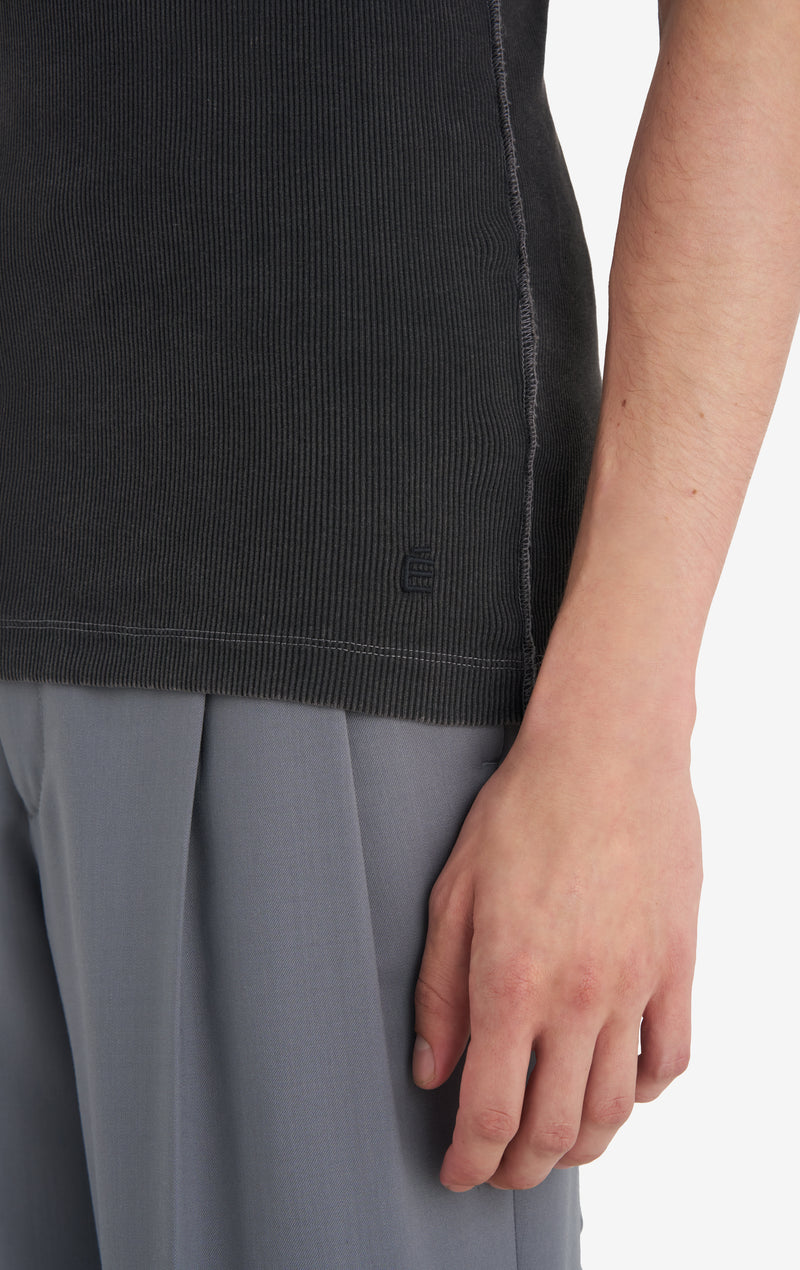 RIB TEE SHIRT WASH XXS / BLACK