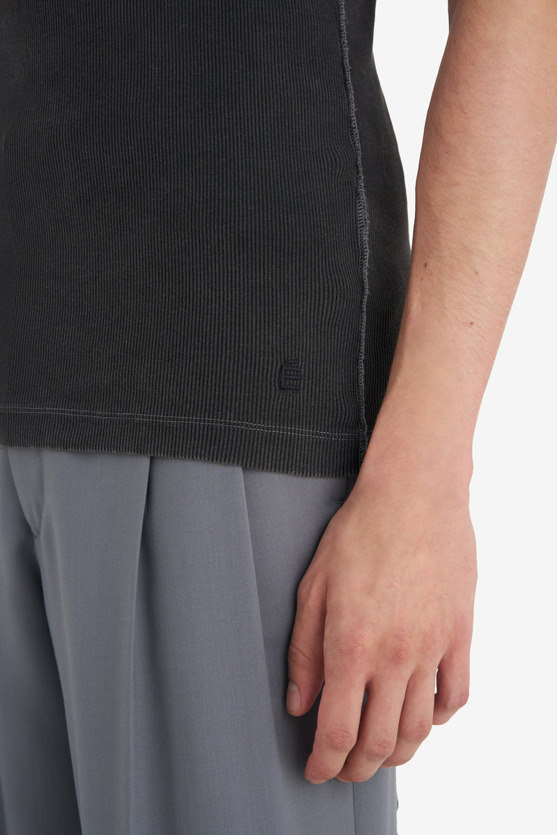 RIB T-SHIRT WASH BLACK 4