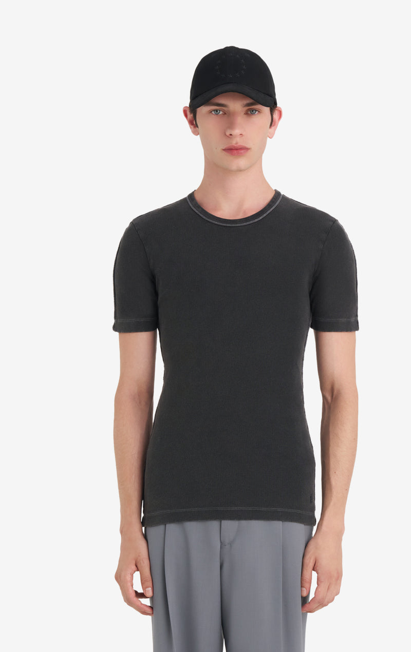 RIB T-SHIRT WASH XXS / BLACK