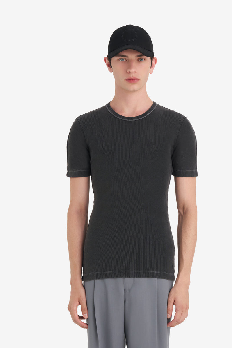 RIB T-SHIRT WASH NOIR 2