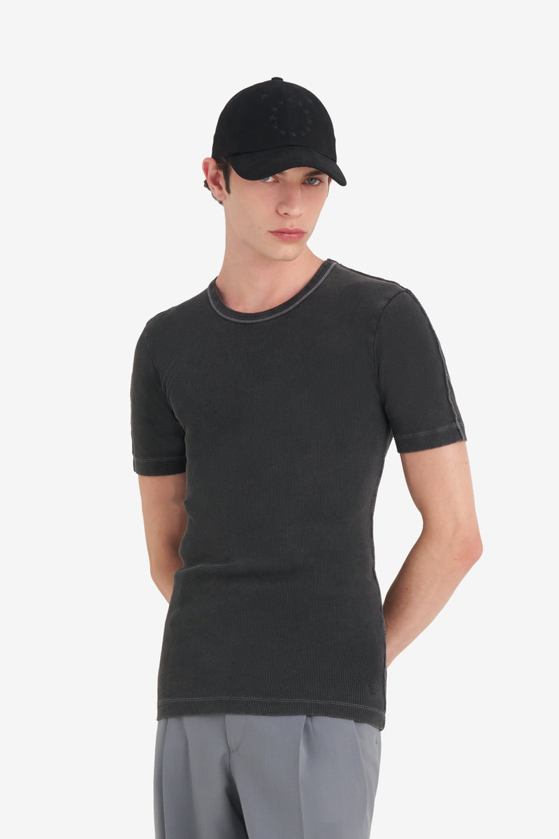 RIB T-SHIRT WASH BLACK 3