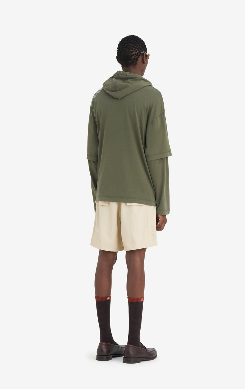 HOODED TS SURROUNDINGS XXS / DK GREEN