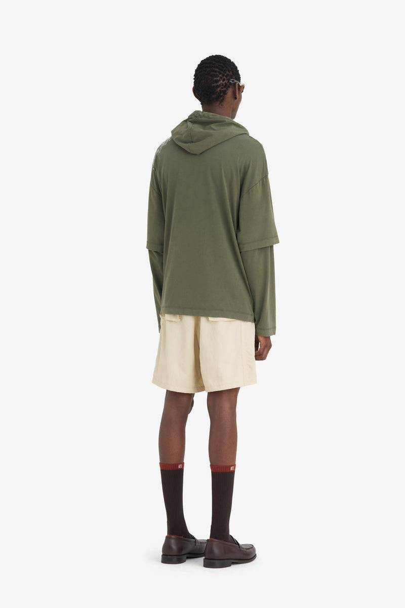 HOODED T-SHIRT SURROUNDINGS DK GREEN 6