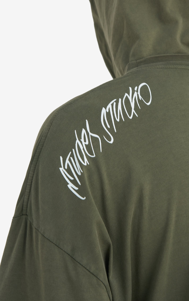 HOODED TS SURROUNDINGS XXS / DK GREEN