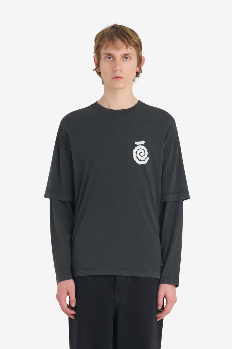 DOUBLE SLEEVE T-SHIRT SPIRAL BLACK 2
