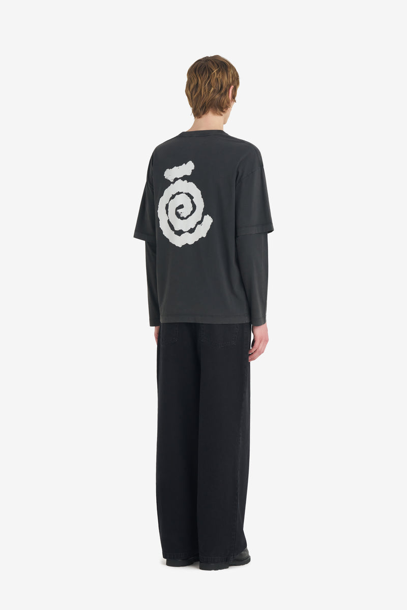 DOUBLE SLEEVE T-SHIRT SPIRAL BLACK 4