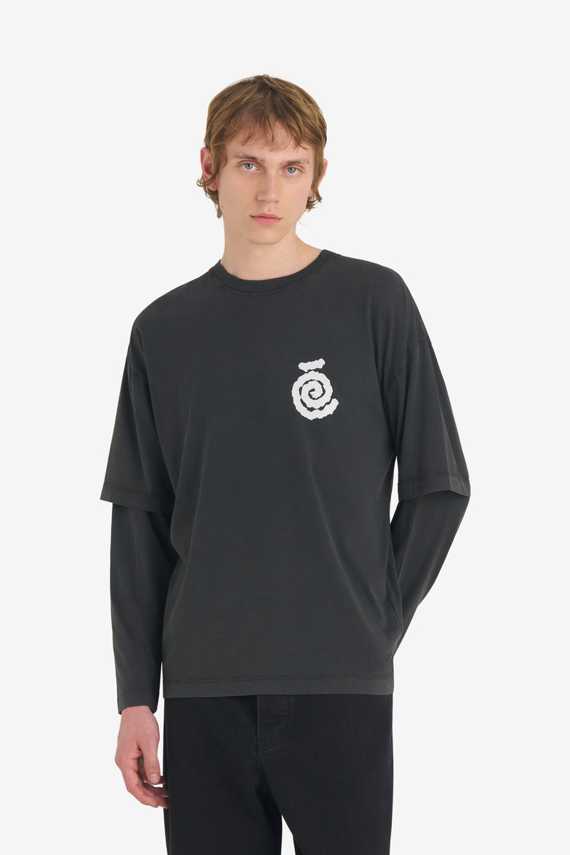 DOUBLE SLEEVE T-SHIRT SPIRAL BLACK 5