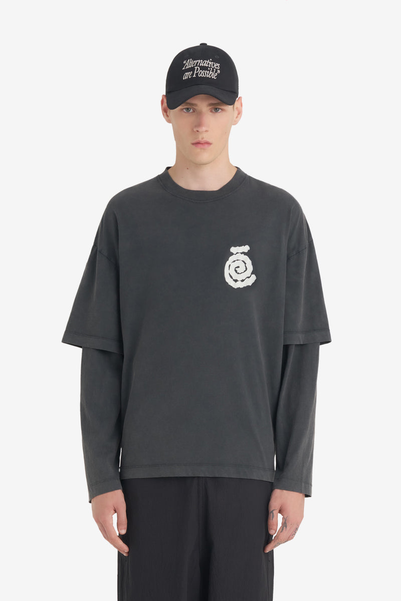 DOUBLE SLEEVE T-SHIRT SPIRAL BLACK 3