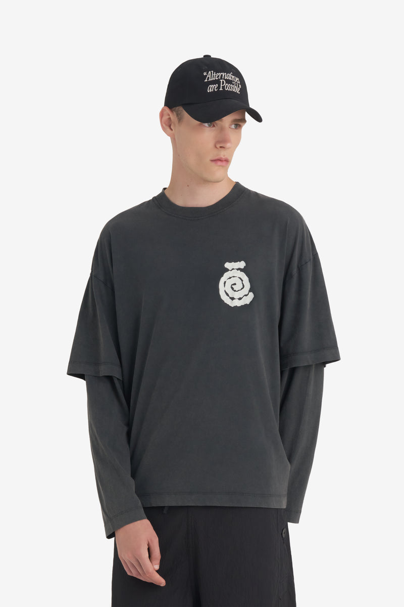 DOUBLE SLEEVE T-SHIRT SPIRAL BLACK 3