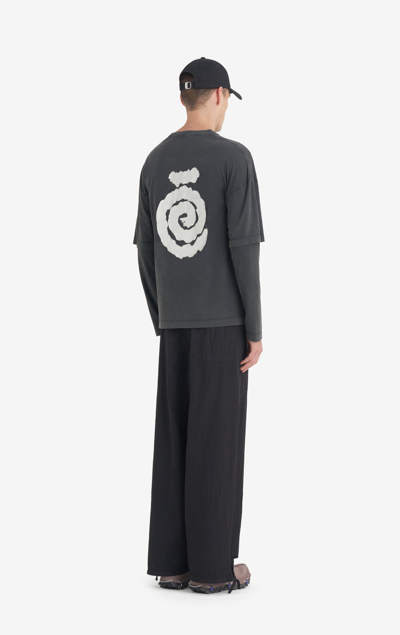 DOUBLE SLEEVE TS SPIRAL XXS / BLACK