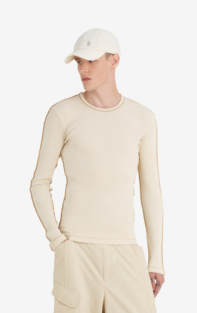 RIB LONGSLEEVE TS WASH XXS / CREAM