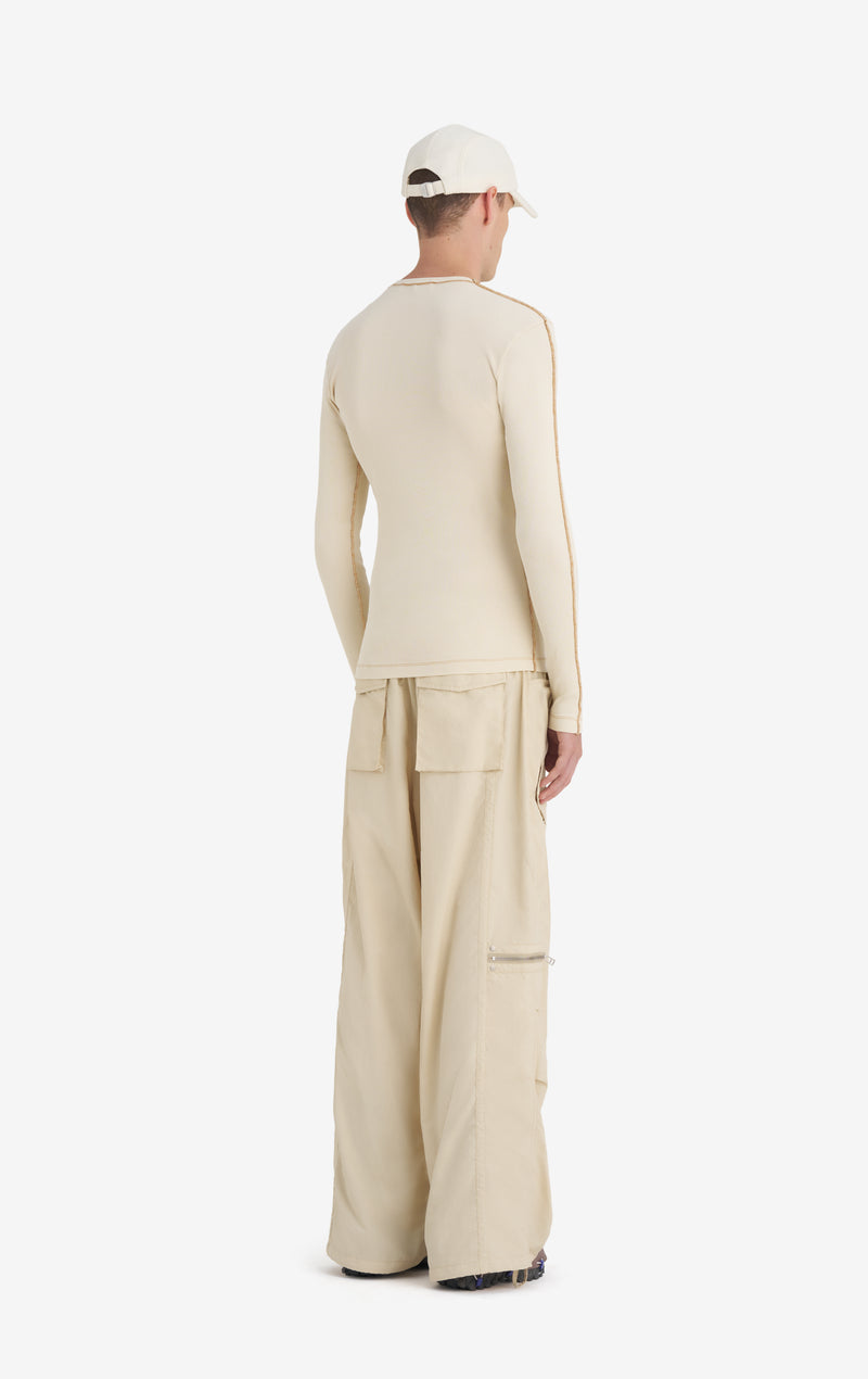 RIB LONGSLEEVE TS WASH XXS / CREAM