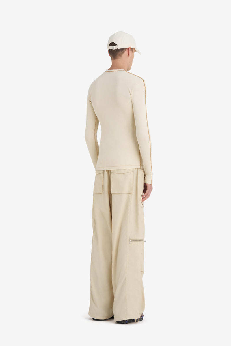 RIB LONG SLEEVES T-SHIRT WASH CREAM 7