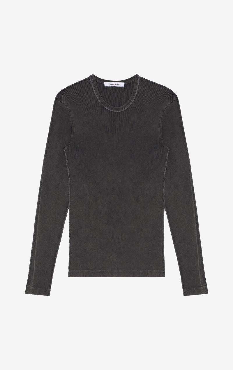 RIB LONGSLEEVE TEE SHIRT WASH XXS / BLACK